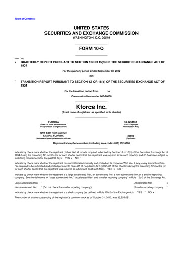 Thumbnail Kforce 10-Q Quarterly Report FY2012 