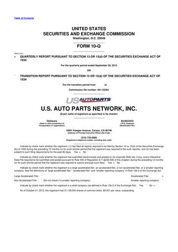 Thumbnail CarParts.com
 10-Q Quarterly Report FY2012 