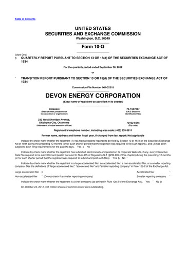 Thumbnail Devon Energy
 10-Q Quarterly Report FY2012 