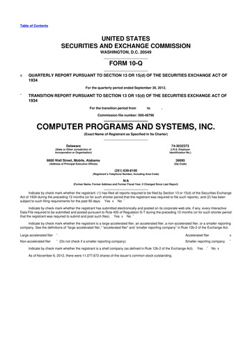Thumbnail TruBridge 10-Q Quarterly Report FY2012 