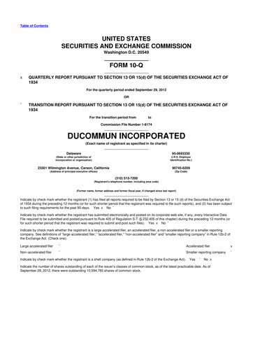 Thumbnail Ducommun 10-Q Quarterly Report FY2012 