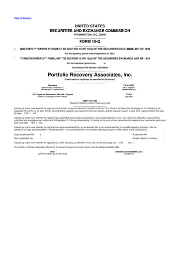 Thumbnail PRA Group
 10-Q Quarterly Report FY2012 