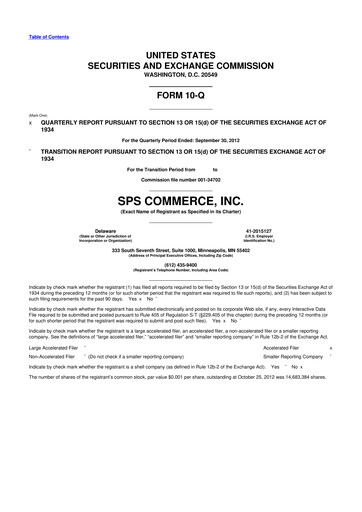 Thumbnail SPS Commerce
 10-Q Quarterly Report FY2012 