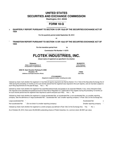 Thumbnail Flotek Industries 10-Q Quarterly Report FY2012 