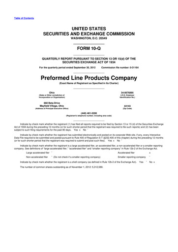 Thumbnail Preformed Line Products 10-Q Quarterly Report FY2012 