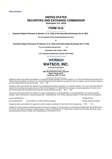 Thumbnail Watsco
 10-Q Quarterly Report FY2012 