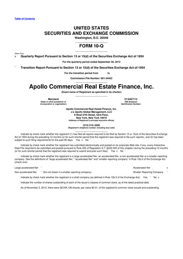 Thumbnail Apollo Commercial Real Estate Finance 10-Q Quarterly Report FY2012 