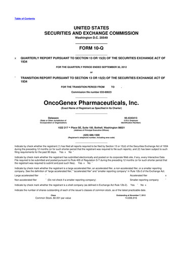 Thumbnail Achieve Life Sciences
 10-Q Quarterly Report FY2012 