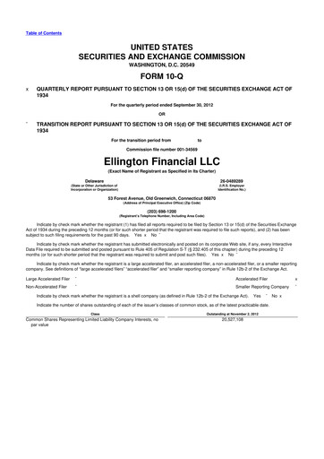 Thumbnail Ellington Financial
 10-Q Quarterly Report FY2012 
