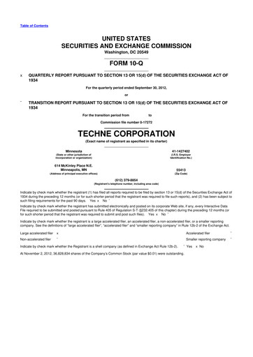Miniature Bio-Techne 10-Q Rapport trimestriel 2013 