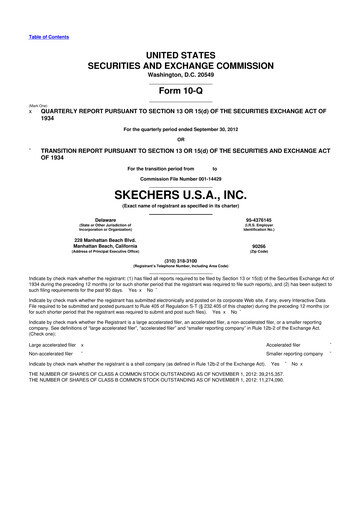 Thumbnail Skechers
 10-Q Quarterly Report FY2012 