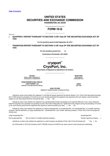 Thumbnail CryoPort 10-Q Quarterly Report FY2013 