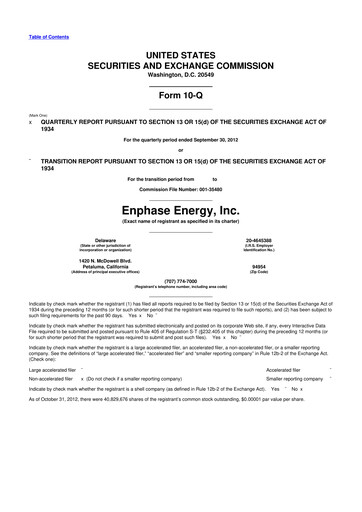 Thumbnail Enphase Energy
 10-Q Quarterly Report FY2012 