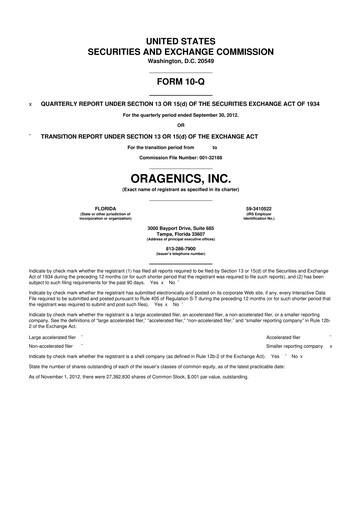 Thumbnail Oragenics 10-Q Quarterly Report FY2012 