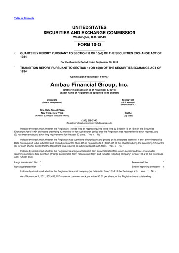 Thumbnail Octave Specialty Group 10-Q Quarterly Report FY2012 