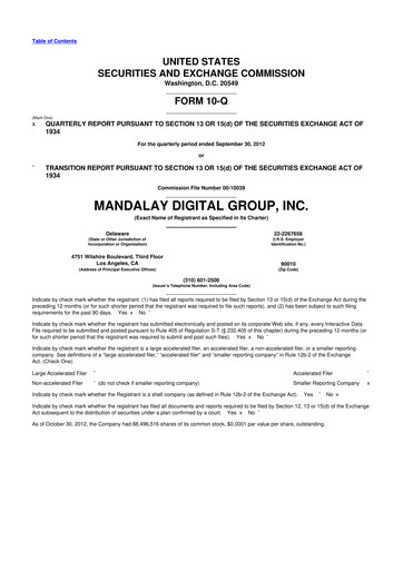 Thumbnail Digital Turbine
 10-Q Quarterly Report FY2012 