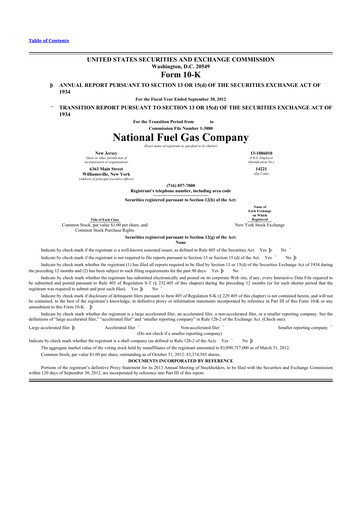 Thumbnail National Fuel Gas
 10-K Annual Report 2012