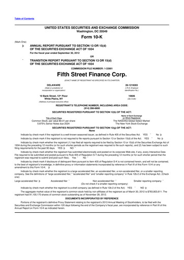 Thumbnail Oaktree Specialty Lending Corporation 10-K Annual Report 