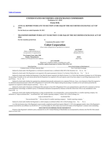 Thumbnail Cabot Corporation
 10-K Annual Report 2012