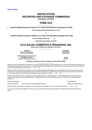 Thumbnail ULTA Beauty
 10-Q Quarterly Report FY2013 