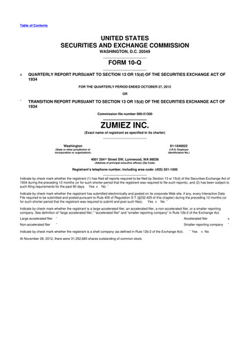 Thumbnail Zumiez 10-Q Quarterly Report FY2012 