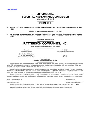 Thumbnail Patterson Companies
 10-Q Quarterly Report FY2013 