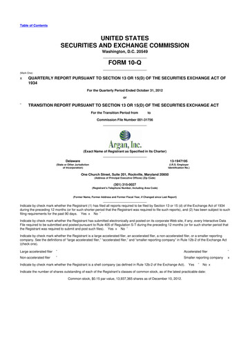 Thumbnail Argan 10-Q Quarterly Report FY2013 