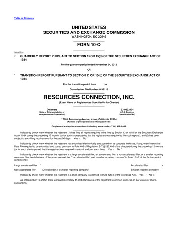 Thumbnail RGP (Resources Connection) 10-Q Quarterly Report FY2013 