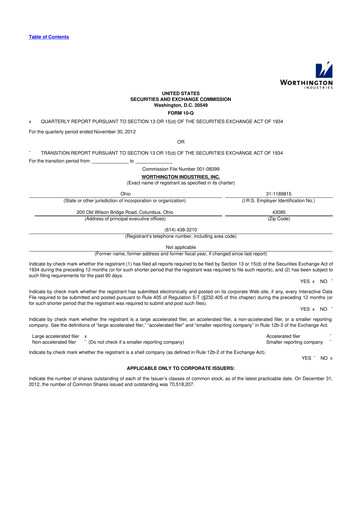Thumbnail Worthington Enterprises 10-Q Quarterly Report FY2013 