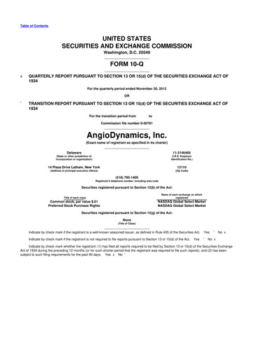 Thumbnail AngioDynamics 10-Q Quarterly Report FY2013 