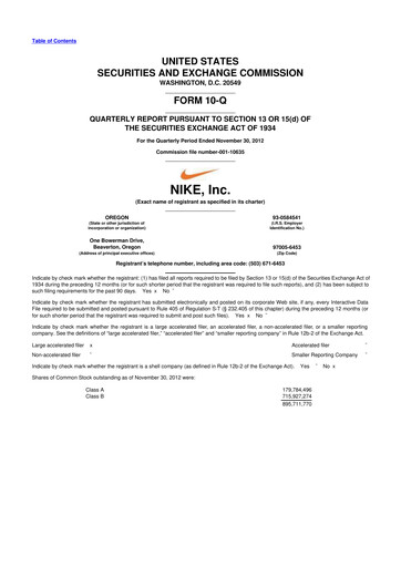 Thumbnail Nike 10-Q Quarterly Report FY2013 