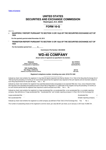 Thumbnail WD-40 Company
 10-Q Quarterly Report FY2013 