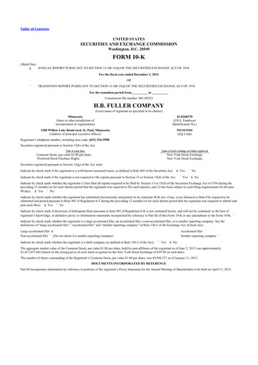 Thumbnail H.B. Fuller
 10-K Annual Report 2012