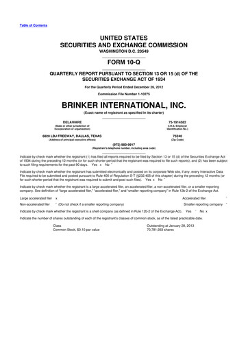 Thumbnail Brinker International
 10-Q Quarterly Report FY2013 