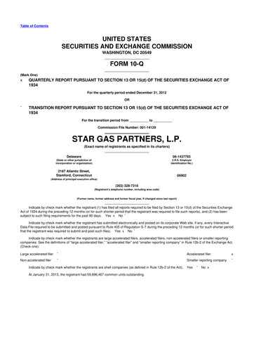 Thumbnail Star Group 10-Q Quarterly Report FY2013 