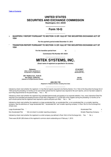 Thumbnail Mitek Systems
 10-Q Quarterly Report FY2013 
