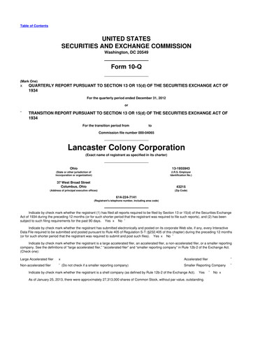 Vorschaubild The Marzetti Company 10-Q Quartalsbericht 2013 