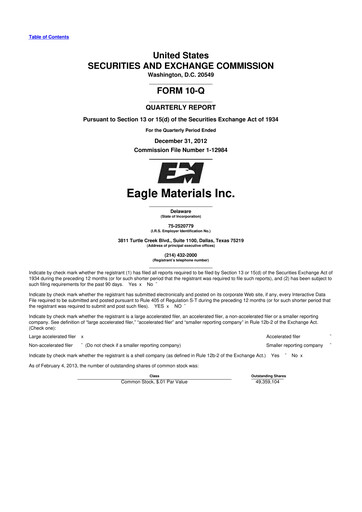 Thumbnail Eagle Materials
 10-Q Quarterly Report FY2013 