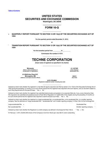 Miniature Bio-Techne 10-Q Rapport trimestriel 2013 