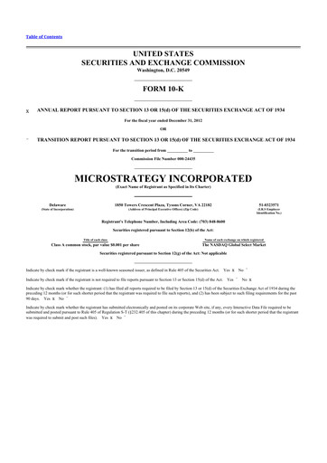 Thumbnail Strategy 
 (MicroStrategy) 10-K Annual Report 2012