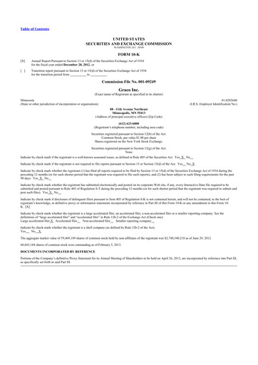 Thumbnail Graco 10-K Annual Report 2012