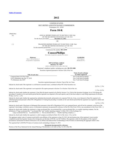 Thumbnail ConocoPhillips 10-K Annual Report 2012