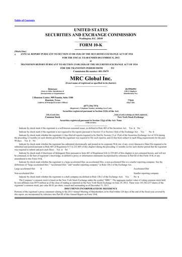 Thumbnail MRC Global
 10-K Annual Report 2012