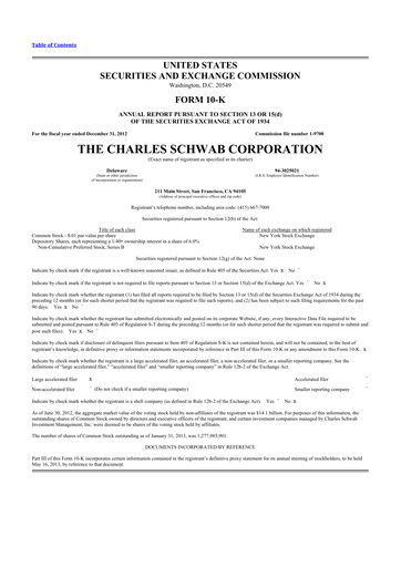 Thumbnail Charles Schwab 10-K Annual Report 2012