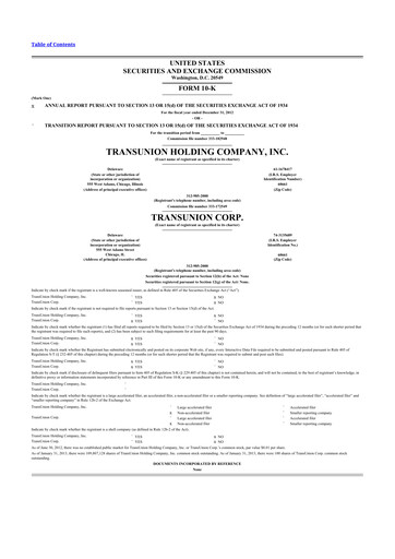 Thumbnail TransUnion 10-K Annual Report 