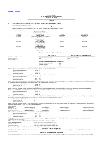 Thumbnail United Airlines Holdings
 10-K Annual Report 2012