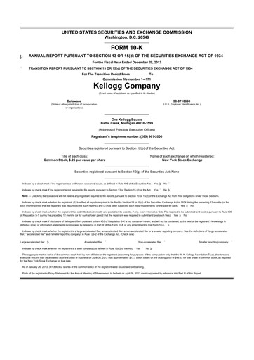 Thumbnail Kellanova 
 (Kellogg's) 10-K Annual Report 2012