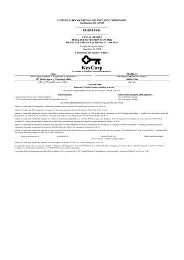 Miniature KeyCorp (KeyBank) 10-K Rapport annuel 2012