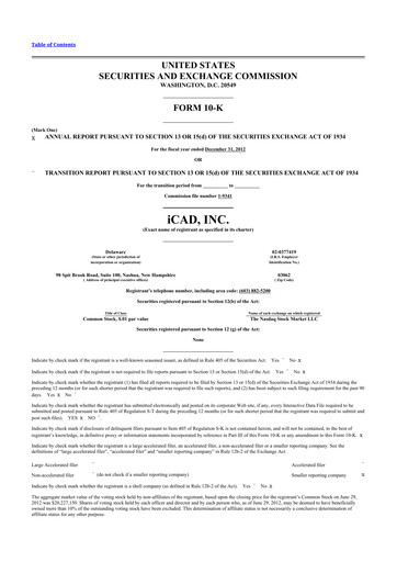 Vorschaubild iCAD 10-K Jahresbericht 2012