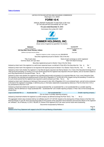 Thumbnail Zimmer Biomet 10-K Annual Report 